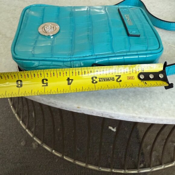 Versace Blue Croc-Embossed Medusa Mini Phone Case Bag 1006192 - Picture 12 of 15